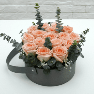 Basket of Peach Roses