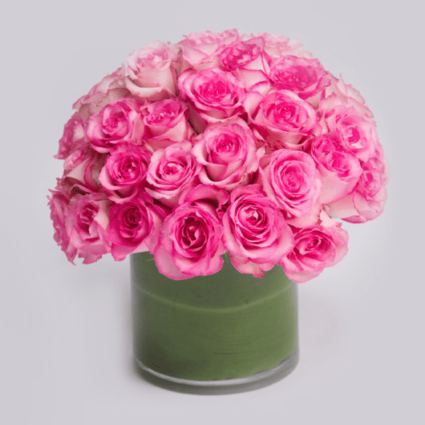 Fantasy roses in a glass vase