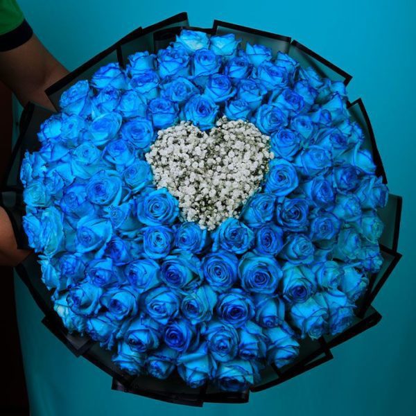 real blue roses bouquet online