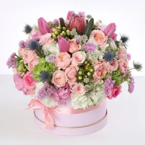 Luxurious Mix Flowers in Pink Box