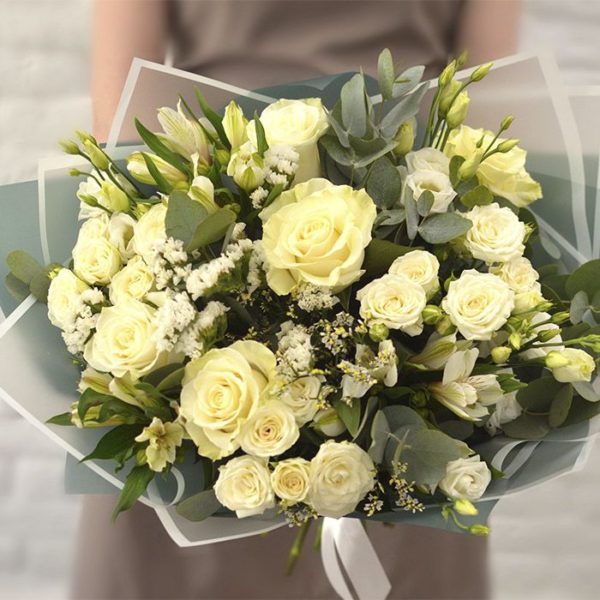 White Roses Bouquet for bride