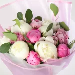 White and Pink Peonies Bouquet