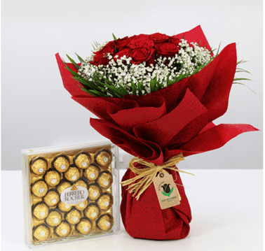 red roses and chocolates